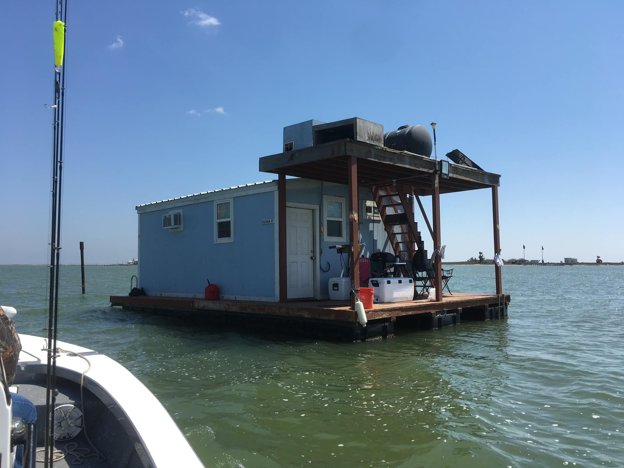 The Dawg House floating cabin exterior